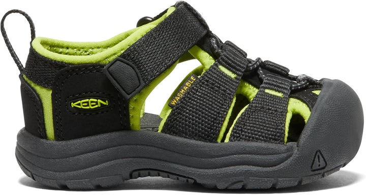 KEEN Unisex Kinder Newport H2 Sandalen 19 EU Black Lime Green, 19 EU Black Lime Green