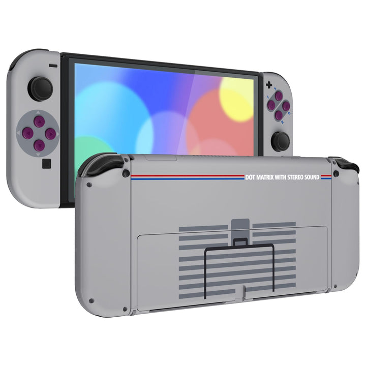 eXtremeRate Full Hülle für Nintendo Switch OLED, DIY-Ersatz Konsole case & Kickstand, NS Joycon Gehä