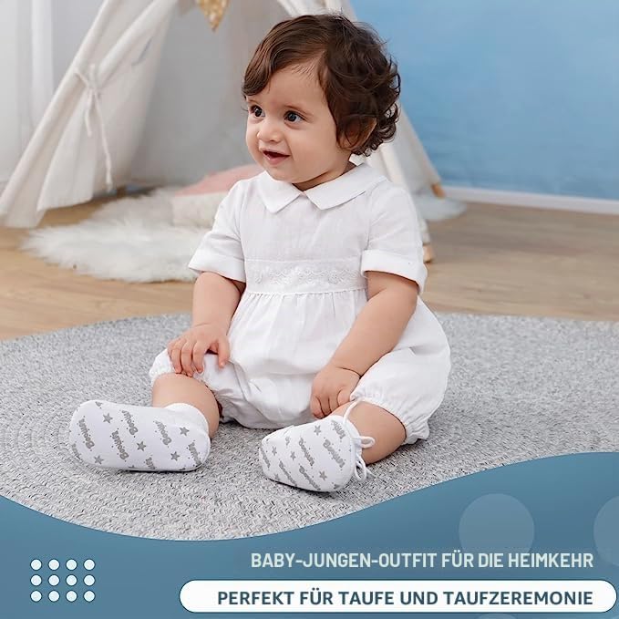 Booulfi Baby Kleidung Jungen 0-12 Monate Strampler Neugeborene Body Langarm Overall Winter Baby Erst