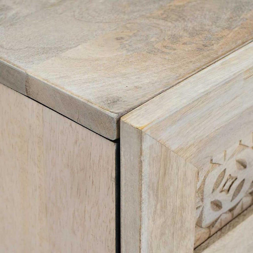 Homgoday Mango-Holz Sideboard mit Schubladen - Moderner Wohnzimmer-Organizer für Innenbereich Model4