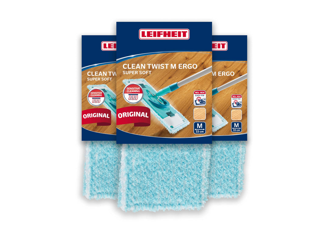Leifheit Original Wischbezug CLEAN TWIST M Ergo/Power Clean super soft, Bodenwischer Ersatzbezug mit