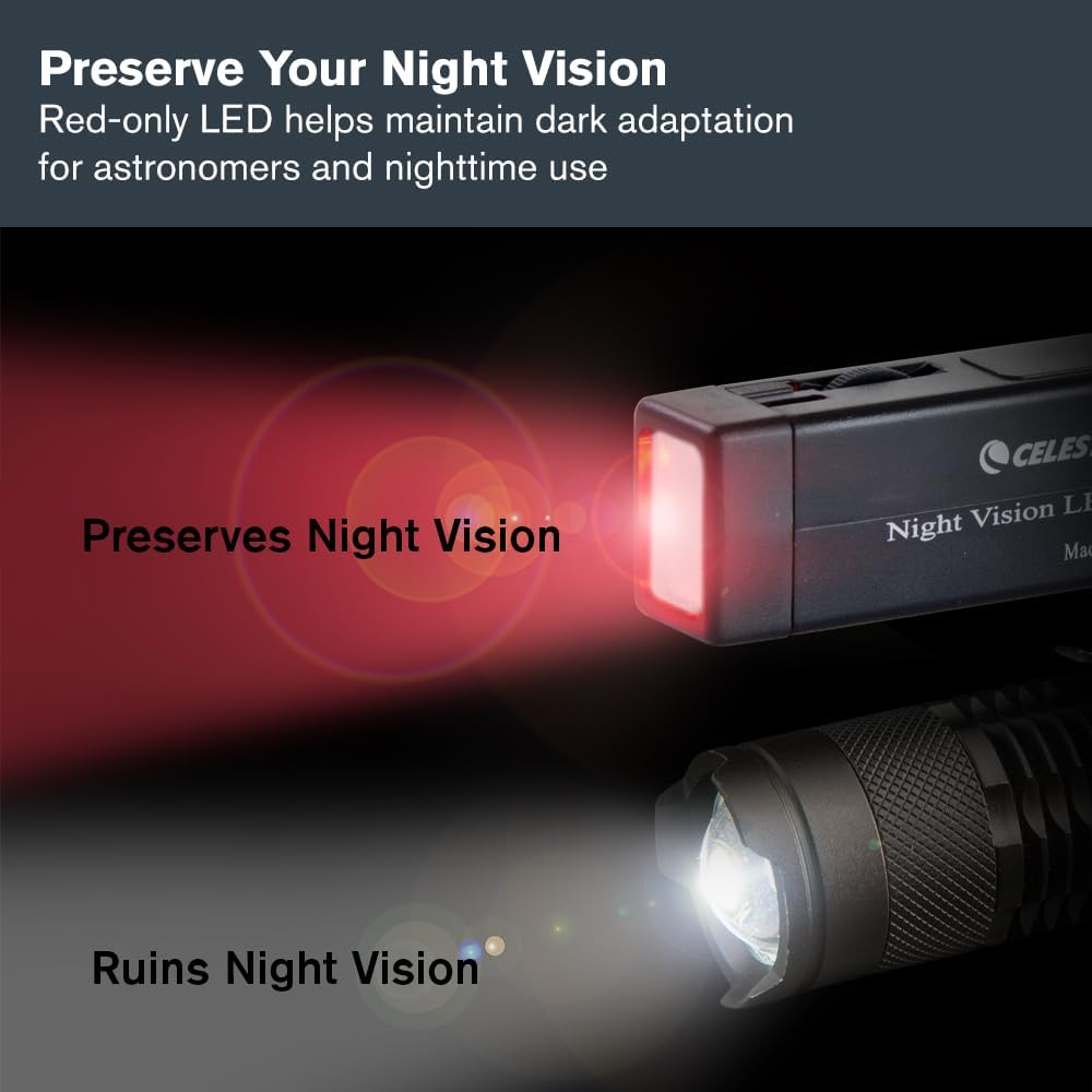 Celestron 93588 Astro Night Vision Taschenlampe, Schwarz Night Vision Red Flashlight, Night Vision R