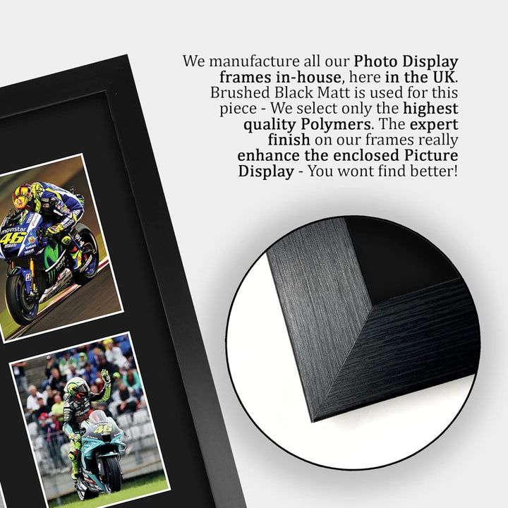 HWC Trading FR A3 Valentino Rossi Gifts Autogramm-Bild für MotoGP Racing Fans, A3, gerahmt, 330 x 44