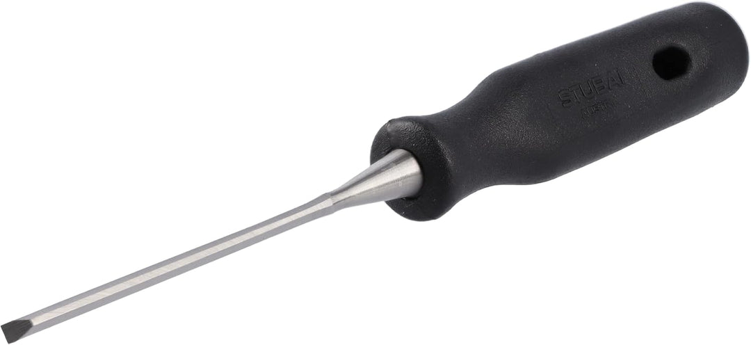 STUBAI Stechbeitel mit schwarzem Plastikgriff &amp; extra langer Klinge, Ø 4 mm, Stemmeisen zur präzisen