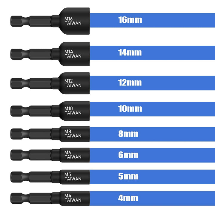 8Stk Gewindebohrer Adapter, M4-M16 1/4 Zoll,Sechskantschaft Maschinengewindebohrer Vierkant Treiber