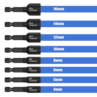 8Stk Gewindebohrer Adapter, M4-M16 1/4 Zoll,Sechskantschaft Maschinengewindebohrer Vierkant Treiber