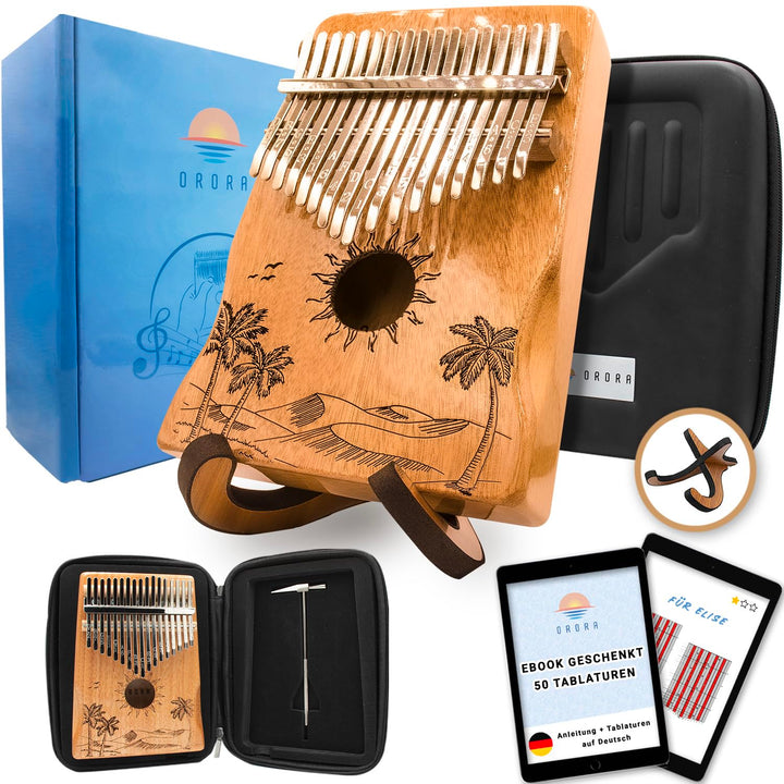 ORORA Kalimba Musikinstrument für Kinder und Erwachsene, 17 Schlüssel Daumenklavier aus lackiertem H