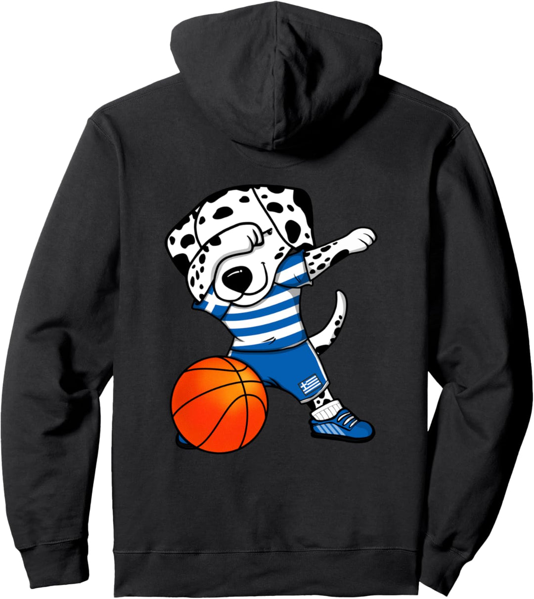 Dabbing Dalmatiner Griechenland Basketball Mannschaft Sport Pullover Hoodie