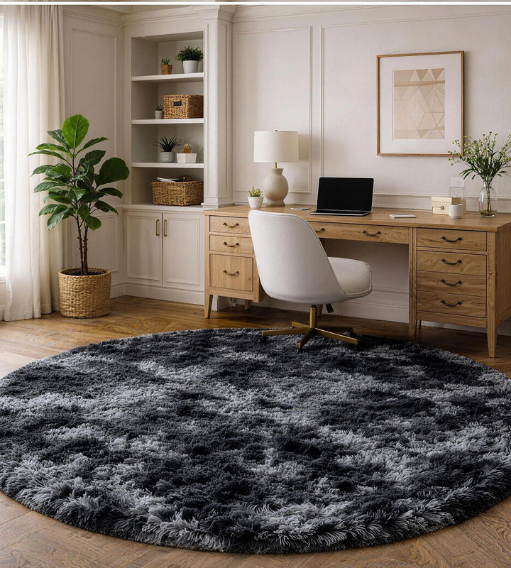 ROHATIM Schlafzimmer Plüsch Teppich Rund,Flauschiger Teppich für Wohnzimmer,modernes Wohnzimmer,Mädc