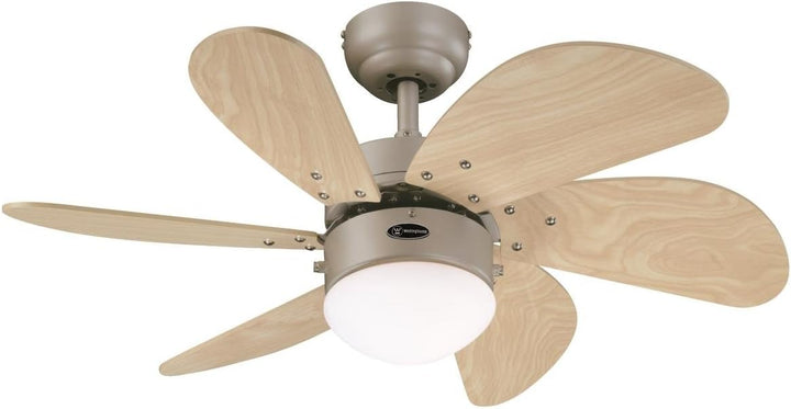 Westinghouse Lighting 76 cm Deckenventilator Turbo Swirl 78158 mit Einzelleuchte und sechs Flügeln,