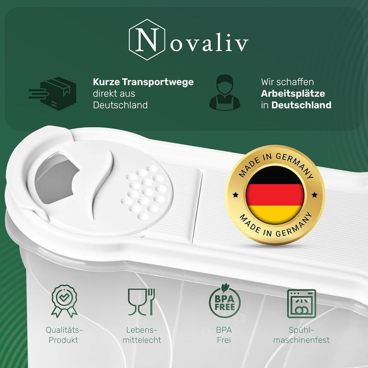 Novaliv Schüttdosen 4 STÜCK Vorratsdose zum Streuen 4 Liter - Masse (LxBxH): 25,5 x 25,5 x 10 cm - D