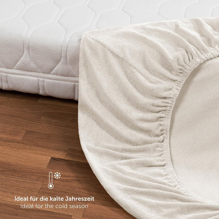 Blumtal® Frottee Spannbettlaken 160 x 200 cm - OEKO-TEX zertifiziertes Spannbetttuch 160x200cm - Fro