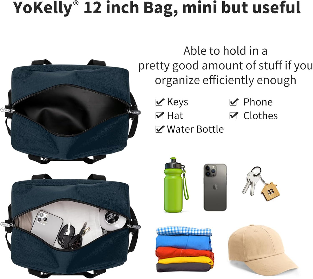 Sporttasche klein, Reisetasche 12L Mini Handgepäck Tasche für Weekender, Fitnesstasche 30x20x25cm-Na