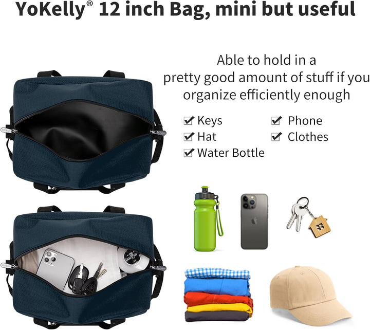 Sporttasche klein, Reisetasche 12L Mini Handgepäck Tasche für Weekender, Fitnesstasche 30x20x25cm-Na