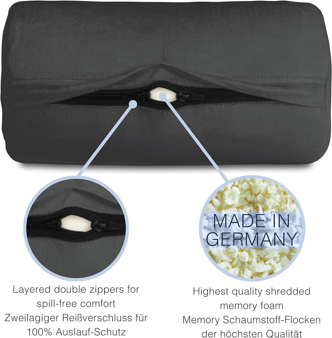 Charlie & Finn Lounge Set in Platin Grau für den riesigen Giga Sitzsack Komfortable Nackenrolle und