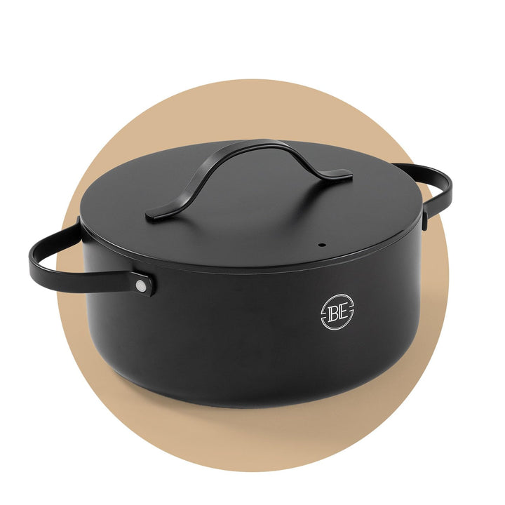 Be Living Essential Kochtopf mit Deckel Ø 24 cm (4 L) Induktion Schmortopf, Non Stick Keramik Antiha