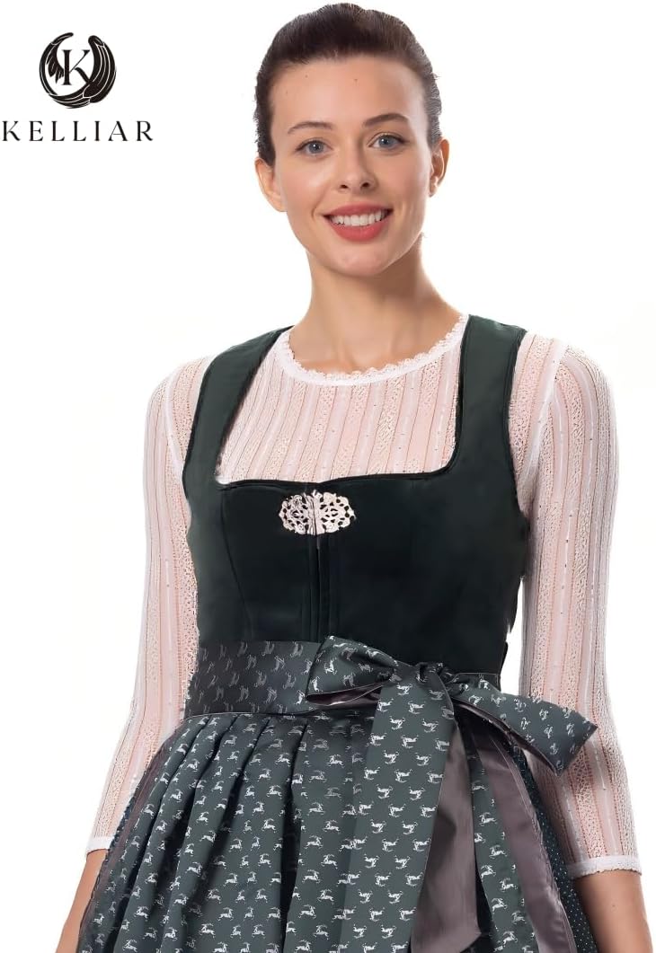 Kelliar Dirndl Bluse Damen Dirndlbluse Spitze Weiss Elegantes und Schönes Dirndl Bluse Trachtenbluse