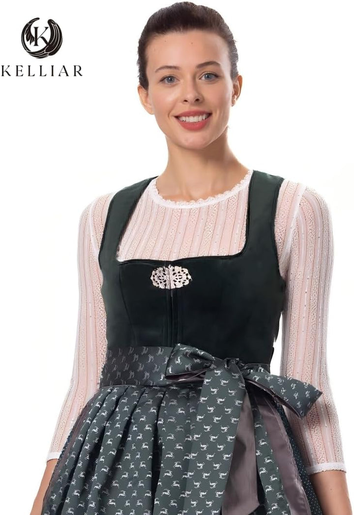 Kelliar Dirndl Bluse Damen Dirndlbluse Spitze Weiss Elegantes und Schönes Dirndl Bluse Trachtenbluse