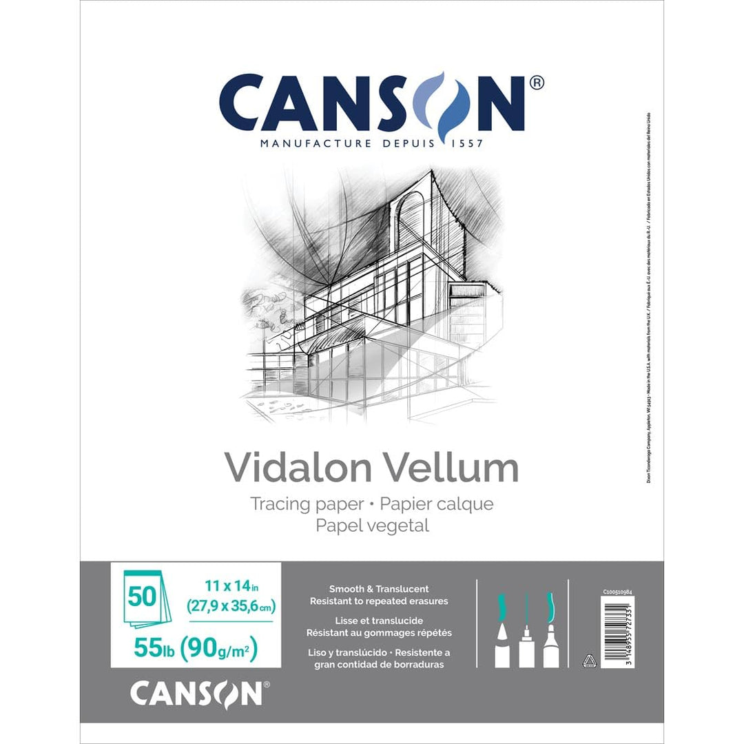 Canson Artist Series Vidalon Pergamentpapier Pad, 0, 11"X14", 11"X14"