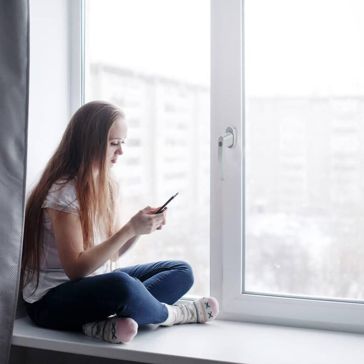 Jopassy Aluminium Fenstergriff mit Schloss in Stiftlänge 35cm Abschliessbare Fenstergriffe,Kindersic