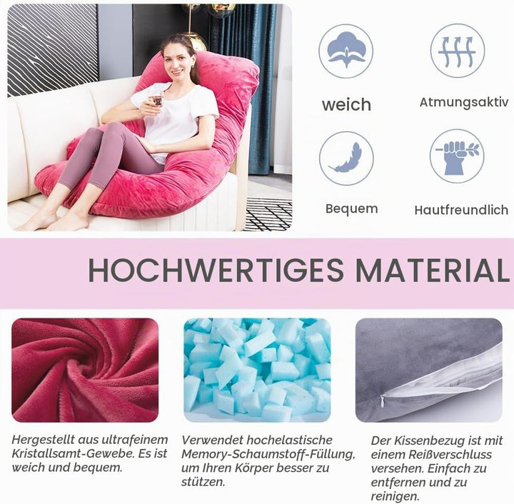 Schwangerschaftskissen aus geschreddertem Memory-Schaum zum Schlafen, Mutterschaftskissen für Schwan