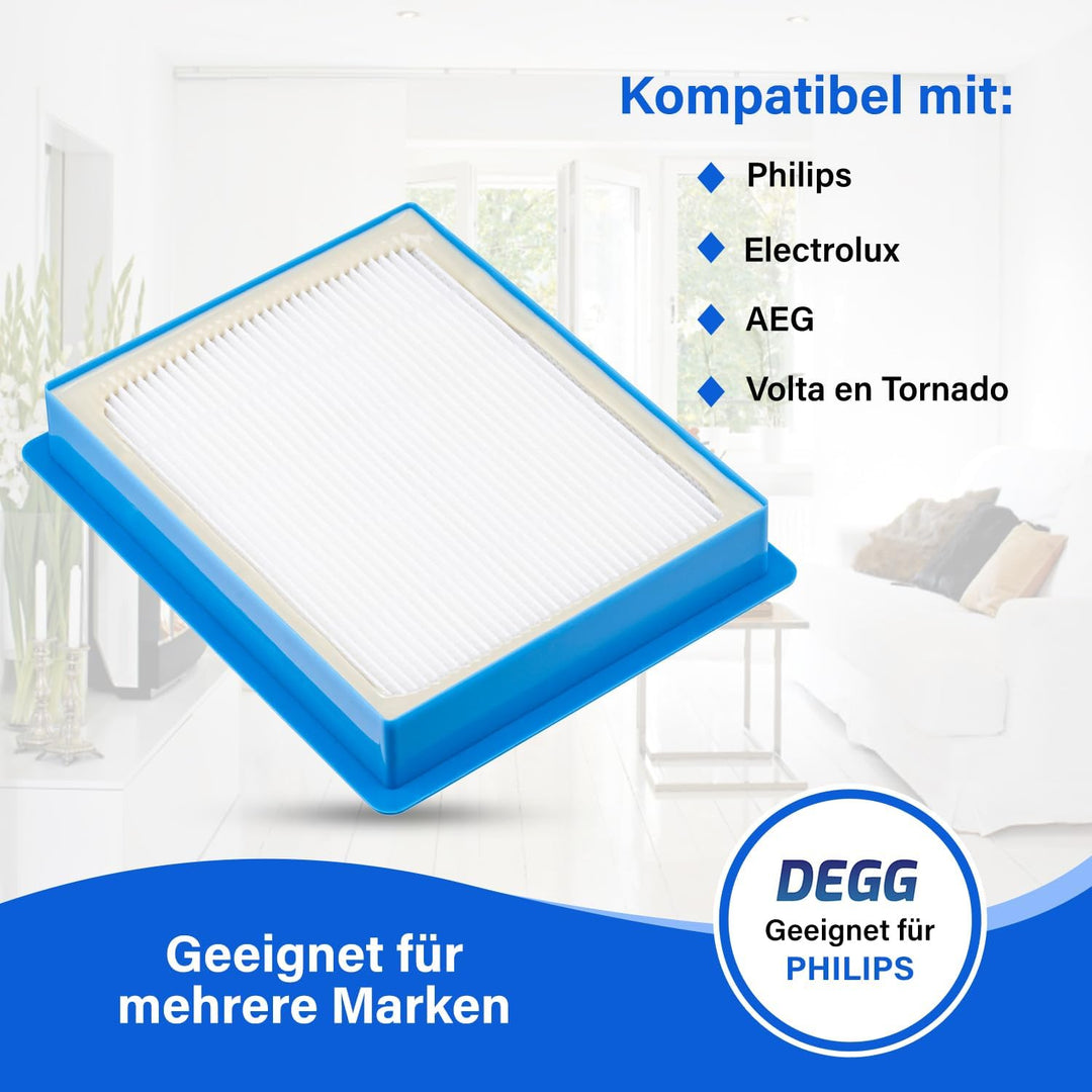 DEGG® HEPA H13 Filter, Kompatibel mit Philips, AEG und Electrolux, 2 Stück Hepa-h13-filter 2 Stück,