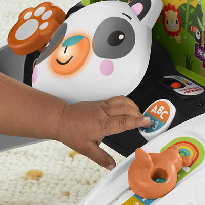 Fisher-Price HJY73 - 2-Seiten Panda-Lauflernwagen, mitwachsendes interaktives Spiel-Center mit über