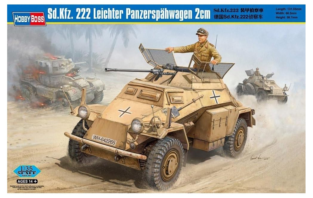 Hobby Boss 82442 Modellbausatz Sd.Kfz. 222 Leichter Panzerspahwagen 2cm