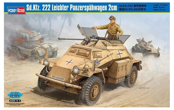 Hobby Boss 82442 Modellbausatz Sd.Kfz. 222 Leichter Panzerspahwagen 2cm