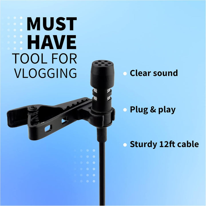 Lavalier Ansteckmikrofon für iPhone X 8 7 7 Plus 6 6s 5 5 5s/iOS/Android | Mini Ansteckmikrofon Mic