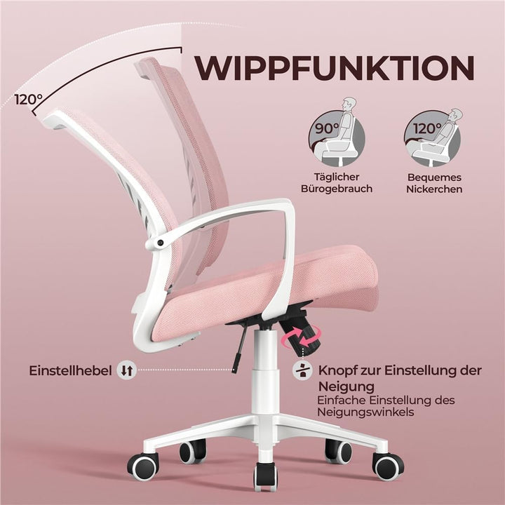Yaheetech 2er-Set Bürostuhl Ergonomischer Drehstuhl Höhenverstellbarer Bürostuhl Mesh Computerstuhl