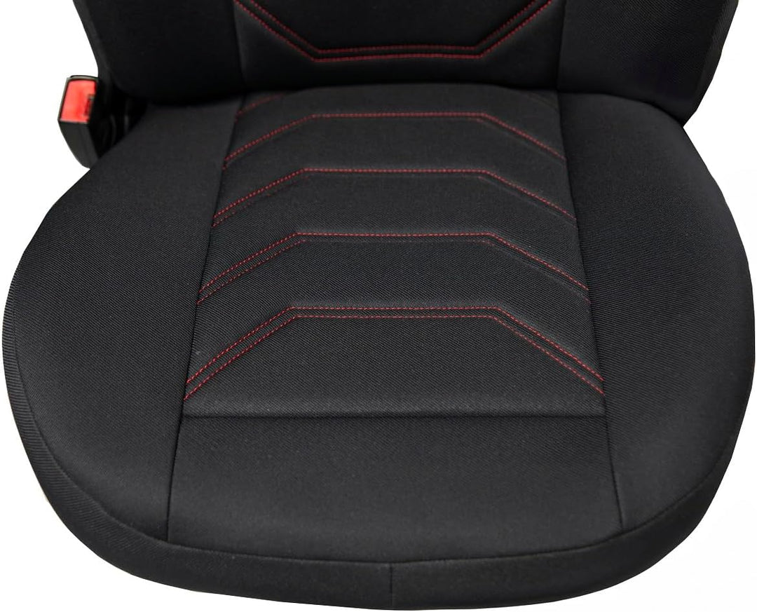 ERJOT Autobezüge Sitzbezüge Comfort Plus Schonbezüge Komplet Set Universal Schwarz (Rot), Rot