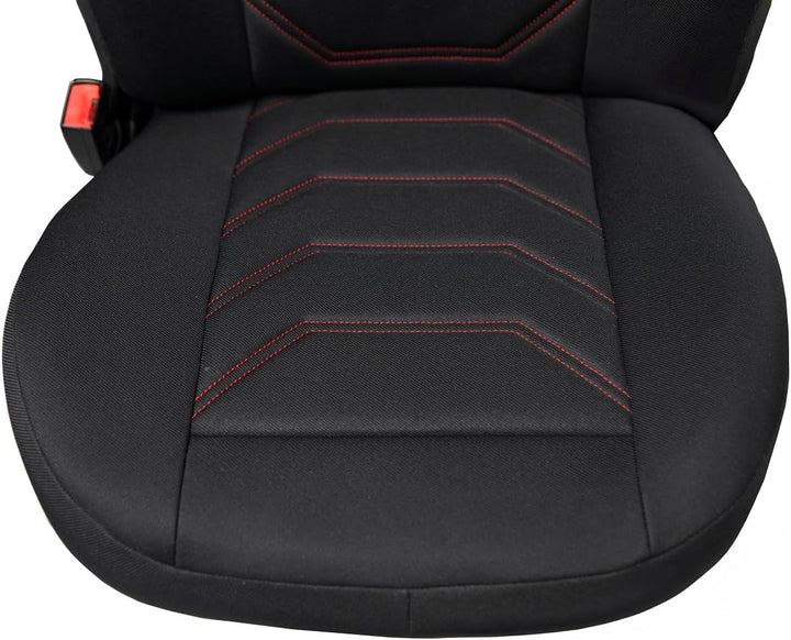 ERJOT Autobezüge Sitzbezüge Comfort Plus Schonbezüge Komplet Set Universal Schwarz (Rot), Rot