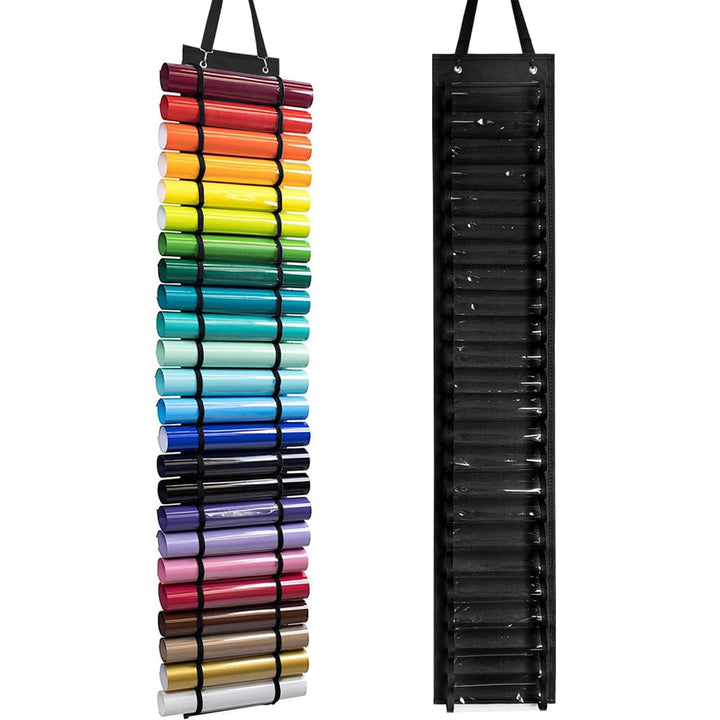 Wnddle Vinyl Rollen Organizer, Vinyl-Aufbewahrungsregal mit 24 Fächern, Vinyl-Rollenhalte, Vinyl Auf