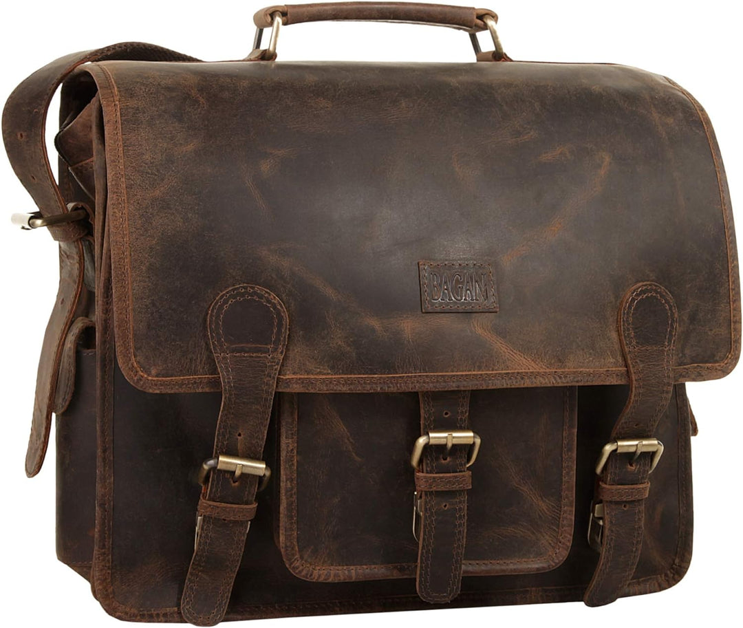 BAGAN Aktentasche echt Leder braun Damen - 020785
