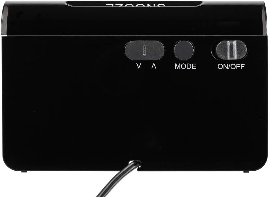 TFA Dostmann 60.2543 Digitaler Funk Wecker ICON LED Leuchtziffern rote Ziffern, mit Batterien, rote