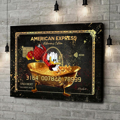 Dagobert Duck Bild bunt | Dagobert Duck Leinwand | Coole Wandbilder Wohnzimmer | American Express Bi