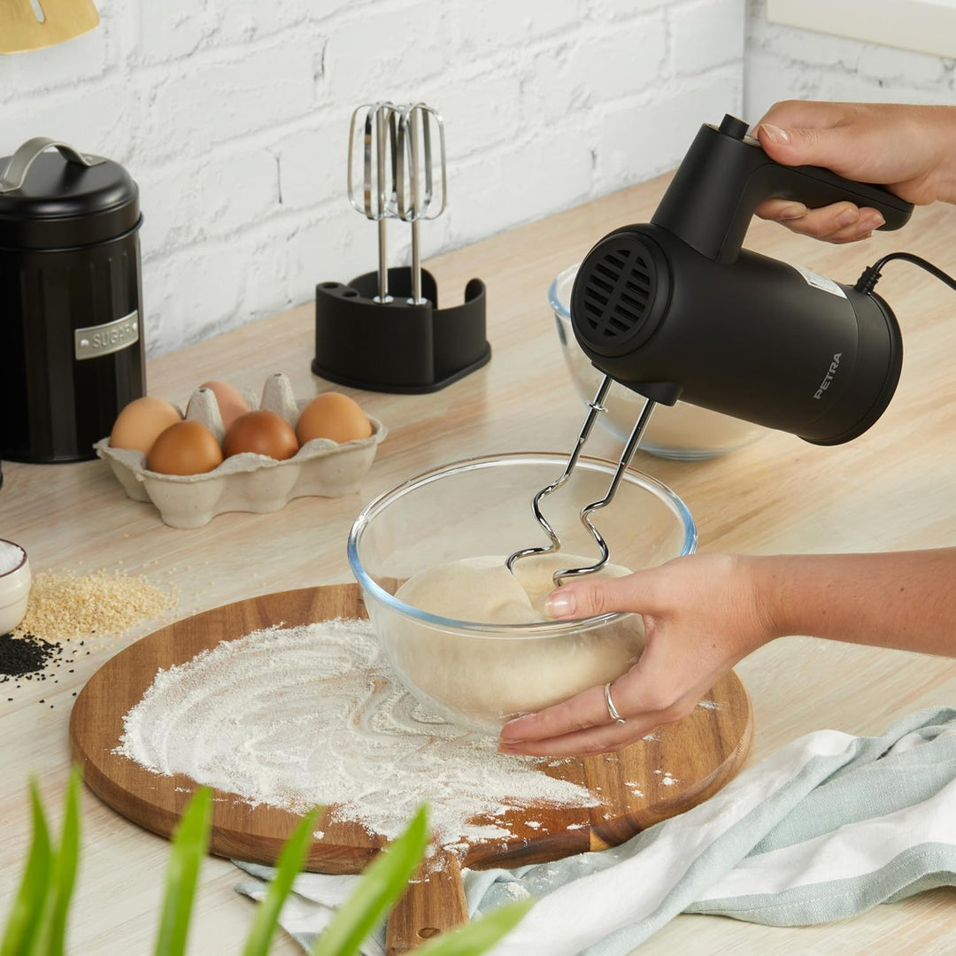 Petra PT5613BMBLKVDE Handmixer Handrührer - Elektrischer Küchenmixer zum Kneten/Schlagen, Schneebese