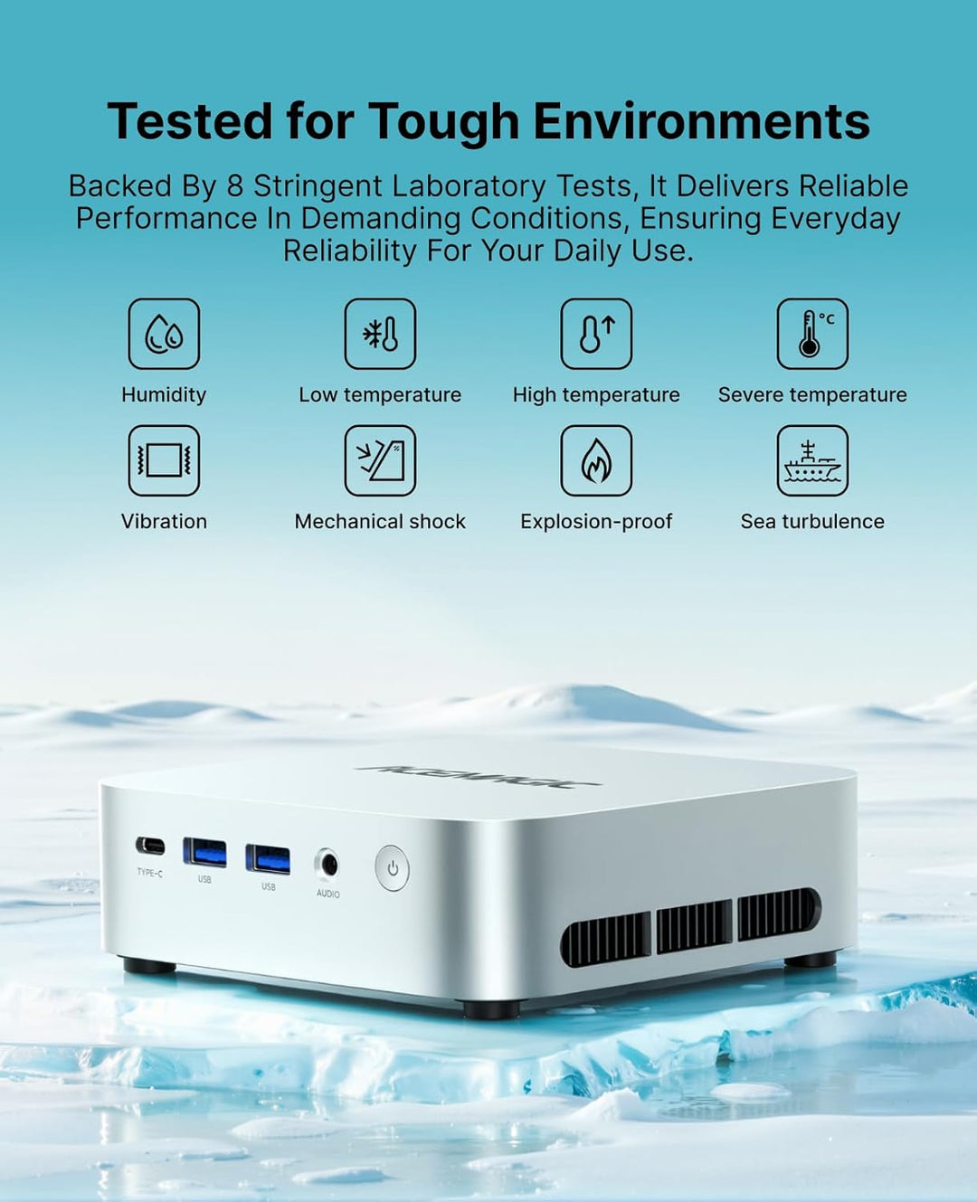 ACEMAGICIAN Mini PC W indows 11 Pro, Alder Lake N100 (bis zu 3,4 GHz), 16GB LPDDR5 512GB SSD Micro D