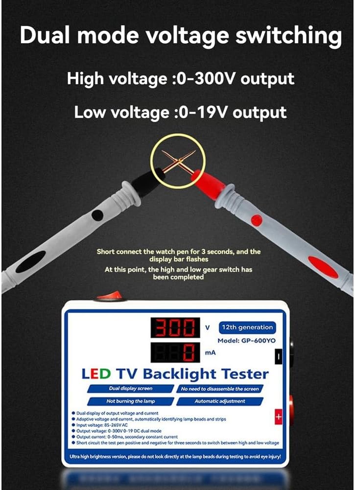 LED-Tester, 0-300 V Ausgang, LED-TV-Hintergrundbeleuchtungstester, Mehrzweck-LED-Streifen, Perlen, B