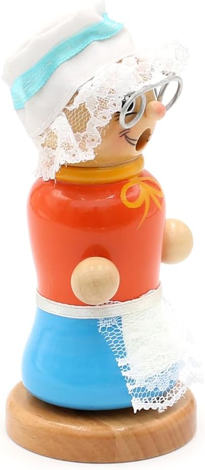 Dekohelden24 Holz Räuchermann, Räucherfigur, Rauchfigur, Räuchermännchen als Märchenfigur Grossmutte