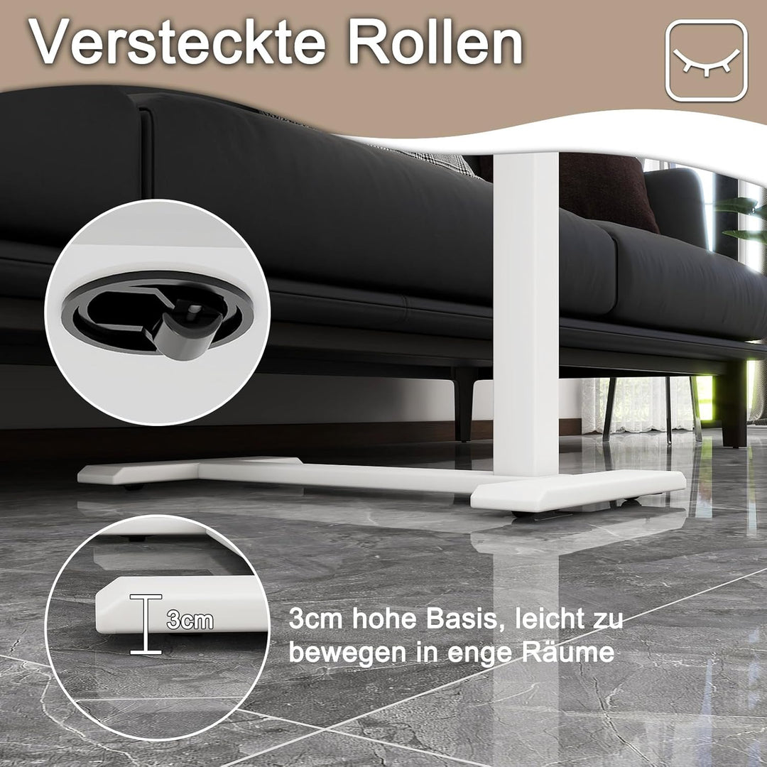 PUNCIA Laptoptisch höhenverstellbar 66-100cm drehbarer Laptopständer mit Rollen mobiles Stehpult Übe