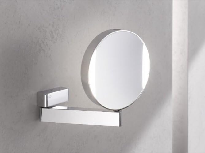 Emco Universal LED Kosmetik- und Rasierspiegel am Flexarm, runder Kosmetikspiegel mit Beleuchtung zu