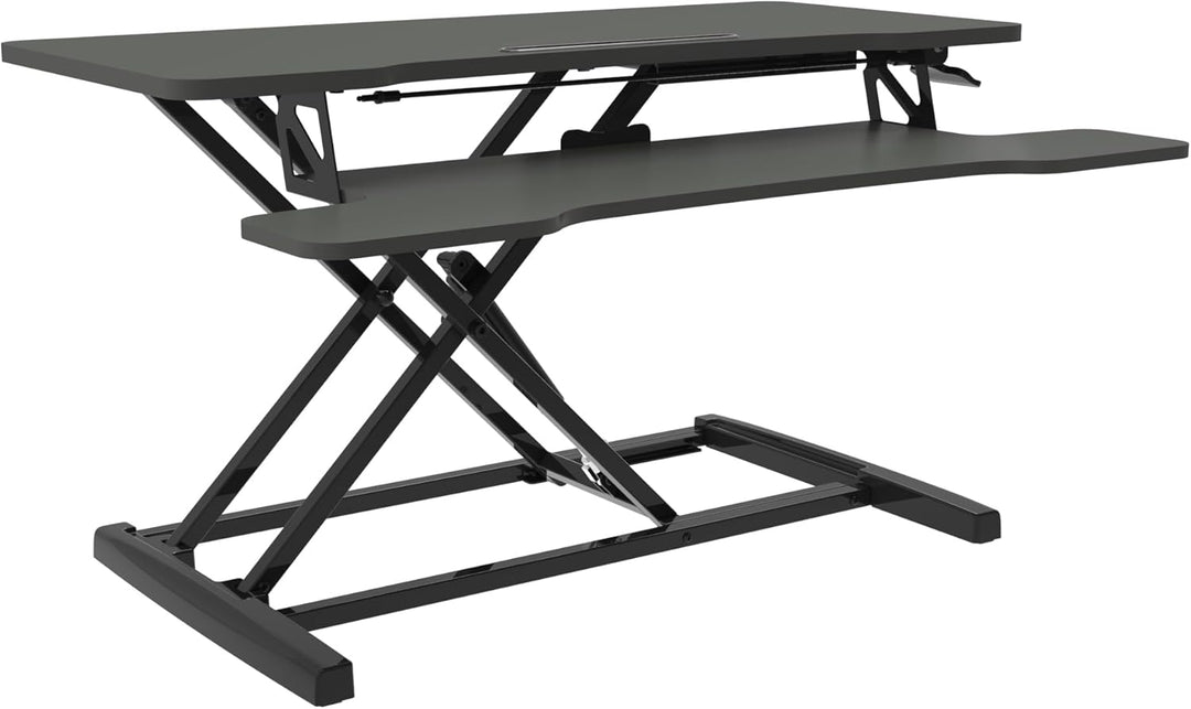 UPdesk Cross - Schreibtischaufsatz höhenverstellbar für Laptop & PC - Schreibtischerhöhung - Stehpul