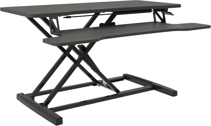 UPdesk Cross - Schreibtischaufsatz höhenverstellbar für Laptop & PC - Schreibtischerhöhung - Stehpul