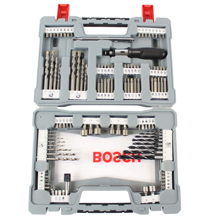 Bosch 105tlg. X-Line Bohrer- und Schrauberbit-Set (für Holz, Stein und Metall, inkl. Ratschen-Schrau