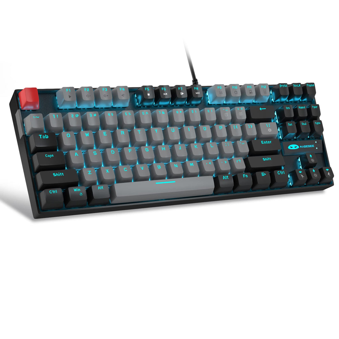 MageGee 75% Mechanische Gaming-Tastatur mit blauem Schalter, LED-Tastatur mit blauer Hintergrundbele