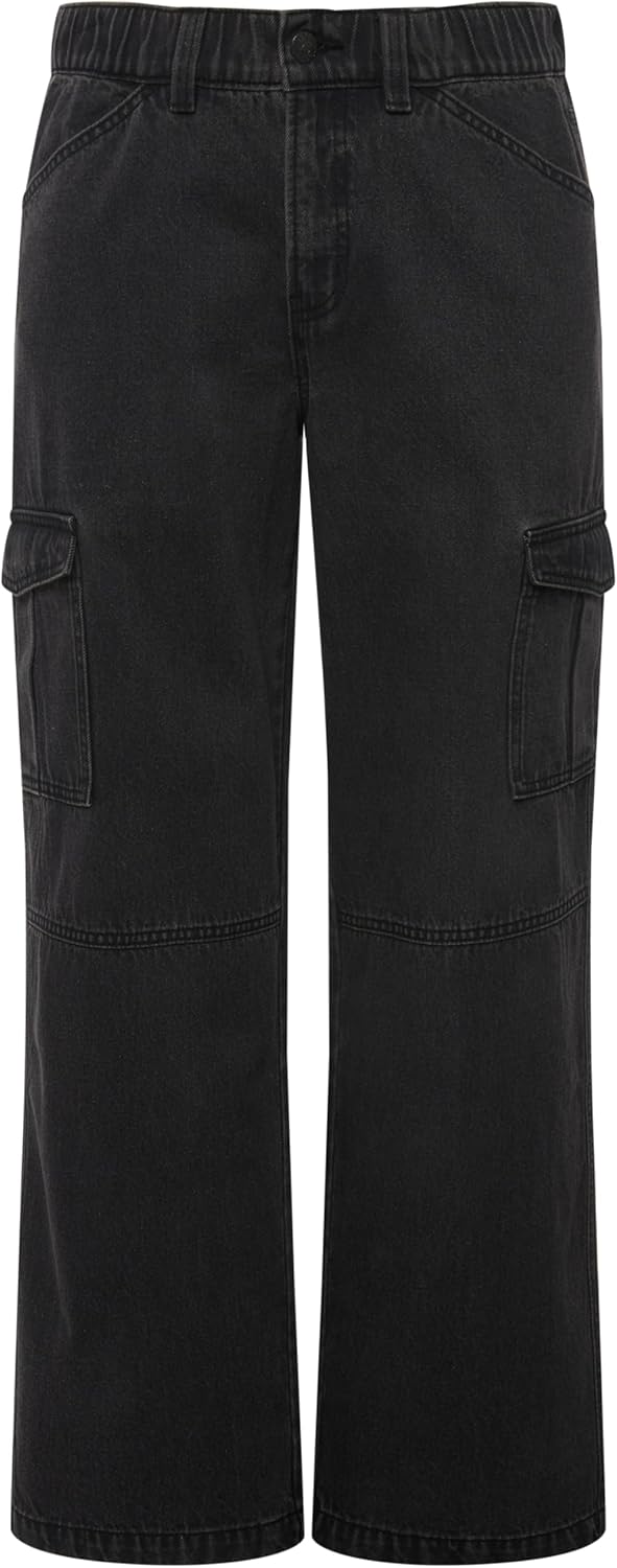 Ulla Popken Damen Cargo-Denim Hose, 42 Grosse Grössen