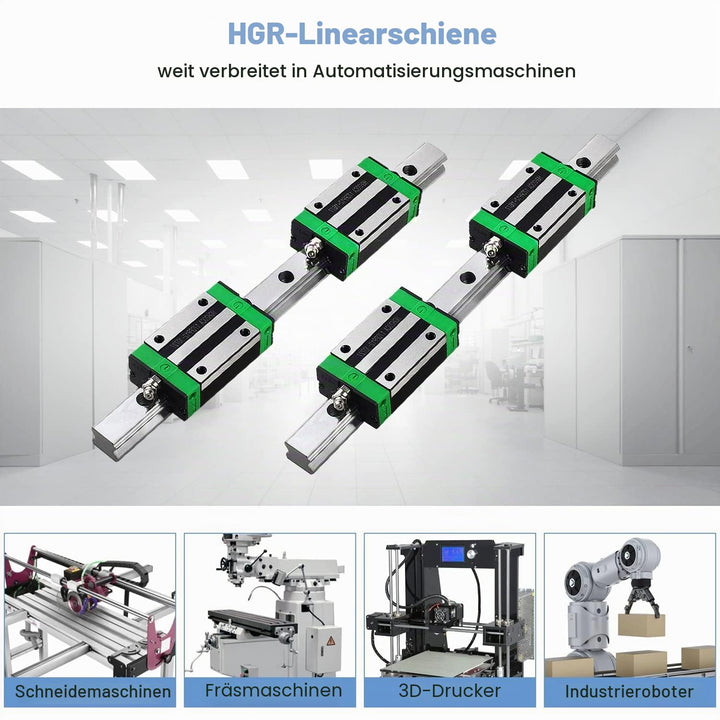 CNCMANS HGR25 Linearführung Set Linearschiene 2 Stücke HGR25-1000mm Führungsschiene mit 4 Stück HGH2