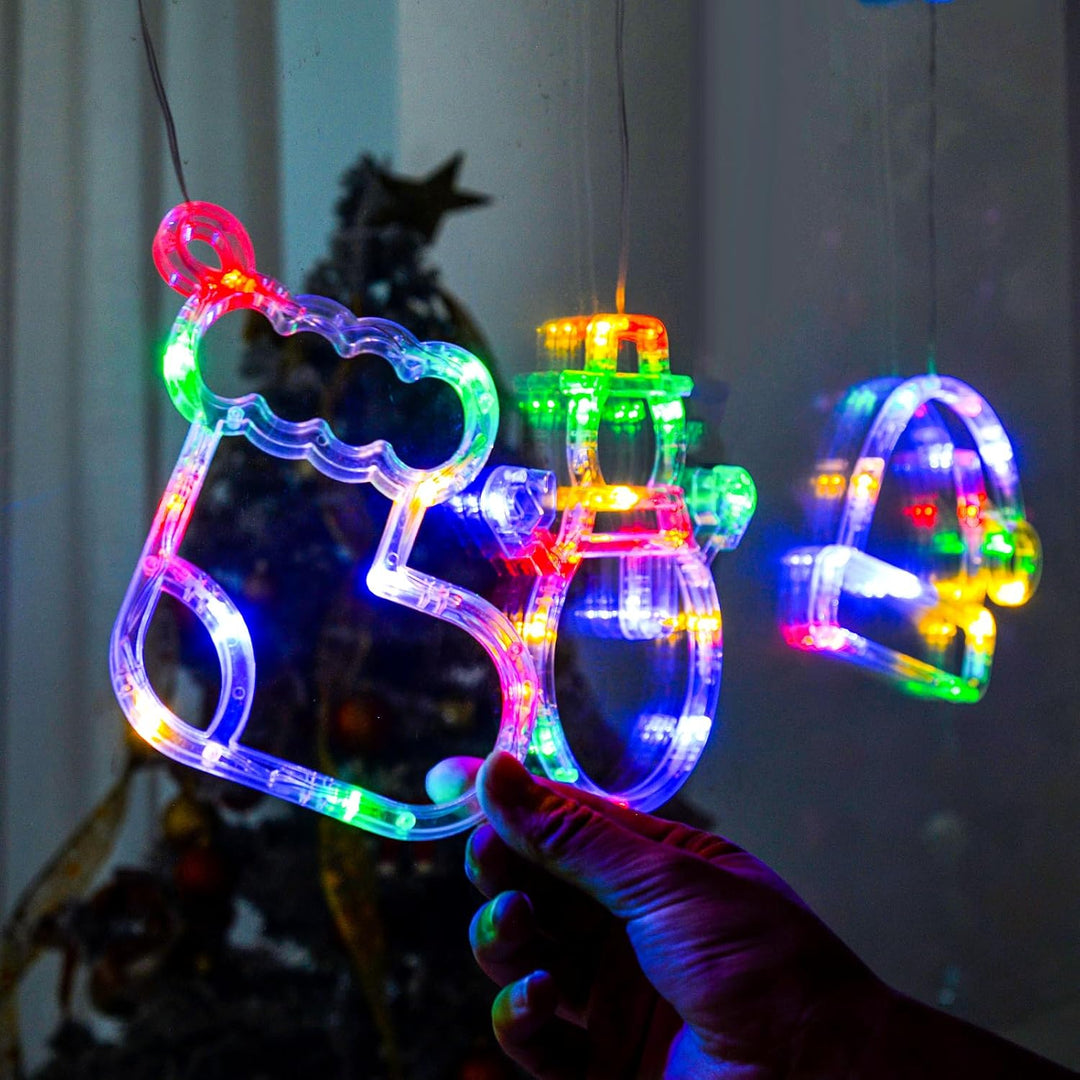 LOLStar Weihnachtsdeko, 3er-Pack Mehrfarbig Weihnachtsstrumpf, Schneemann, Weihnachtsmann Mütze Lich